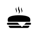 Простые, плоские, черные иллюстрация силуэта/значок горячего cheeseburger Изолировано на белизне иллюстрация штока Простые, плоские, черные иллюстрация силуэта/значок горячего cheeseburger Изолировано на белизне иллюстрация штока