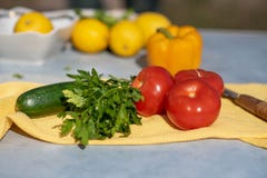 Процесс варить салат овощей стоковые фото Процесс варить салат овощей стоковые фото