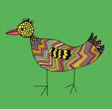 Птица Doodle красочная на зеленой предпосылке Стоковые Фото Птица Doodle красочная на зеленой предпосылке Стоковые Фото