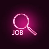 работа слова и значок увеличителя Элементы HR & звероловства жары в неоновых значках стиля Простой значок для вебсайтов, веб-диза иллюстрация штока работа слова и значок увеличителя Элементы HR & звероловства жары в неоновых значках стиля Простой значок для вебсайтов, веб-диза иллюстрация штока
