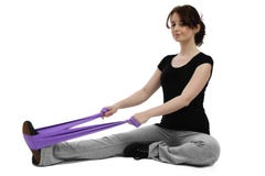 работать детенышей женщины тесемки gymastics Стоковые Изображения