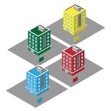 Равновеликие квартиры вектора 3D красочные, кондоминиум для недвижимости продаж иллюстрация штока Равновеликие квартиры вектора 3D красочные, кондоминиум для недвижимости продаж иллюстрация штока