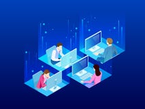 4 равновеликих работника офиса в офисе Концепция космоса дела со-работая Коллеги дела работая на занятом бесплатная иллюстрация 4 равновеликих работника офиса в офисе Концепция космоса дела со-работая Коллеги дела работая на занятом бесплатная иллюстрация