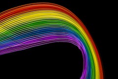 Радуга живых цветов на черных кривых Космос, который нужно написать стоковая фотография Радуга живых цветов на черных кривых Космос, который нужно написать стоковая фотография