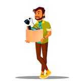 Разочарованный проигравший дела выходит офис с коробкой его вектора пожитков изолированная иллюстрация руки кнопки нажимающ женщи иллюстрация вектора Разочарованный проигравший дела выходит офис с коробкой его вектора пожитков изолированная иллюстрация руки кнопки нажимающ женщи иллюстрация вектора
