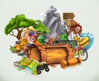 Располагаться лагерем и приключение, вектор бесплатная иллюстрация Располагаться лагерем и приключение, вектор бесплатная иллюстрация