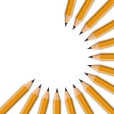 Реалистический круг карандаша офиса графита желтого цвета вектора изолировал o иллюстрация штока Реалистический круг карандаша офиса графита желтого цвета вектора изолировал o иллюстрация штока