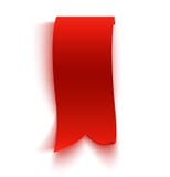 Реалистическое детальное изогнутое красное бумажное знамя, лента иллюстрация штока Реалистическое детальное изогнутое красное бумажное знамя, лента иллюстрация штока