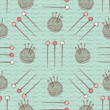 Ремесла руки безшовной картины игл валика Pin шить иллюстрация вектора Ремесла руки безшовной картины игл валика Pin шить иллюстрация вектора