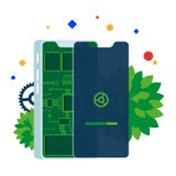 Ремонт телефона Smartphone без экрана в процессе ремонта иллюстрация вектора Ремонт телефона Smartphone без экрана в процессе ремонта иллюстрация вектора