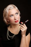 Ретро портрет женщины с изображением год сбора винограда сигареты Стоковое Изображение RF Ретро портрет женщины с изображением год сбора винограда сигареты Стоковое Изображение RF