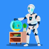 Робот кормит красивые рыб в векторе аквариума изолированная иллюстрация руки кнопки нажимающ женщину старта s иллюстрация штока Робот кормит красивые рыб в векторе аквариума изолированная иллюстрация руки кнопки нажимающ женщину старта s иллюстрация штока