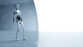 Робот футуристического гуманоида женский бесполезен Концепция будущего Реалистическая анимация 4K бесплатная иллюстрация Робот футуристического гуманоида женский бесполезен Концепция будущего Реалистическая анимация 4K бесплатная иллюстрация