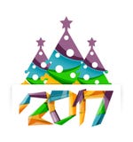 Рождественская елка, элементы знамени Нового Года бесплатная иллюстрация Рождественская елка, элементы знамени Нового Года бесплатная иллюстрация