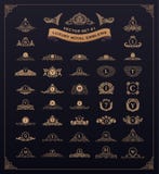 Роскошный королевский комплект логотипа Гребень, эмблема, heraldic вензель Год сбора винограда расцветает элементы бесплатная иллюстрация Роскошный королевский комплект логотипа Гребень, эмблема, heraldic вензель Год сбора винограда расцветает элементы бесплатная иллюстрация