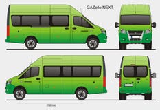 Русский газель следующее LWB шины пассажира иллюстрация вектора Русский газель следующее LWB шины пассажира иллюстрация вектора