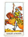 Рыцарь прибытия карточки Tarot палочек неожиданного большого на началах никаких следовать через свободу незаконченных проектов ли иллюстрация вектора Рыцарь прибытия карточки Tarot палочек неожиданного большого на началах никаких следовать через свободу незаконченных проектов ли иллюстрация вектора