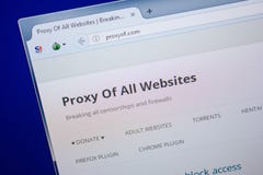 Рязань, Россия - 26-ое июня 2018: Домашняя страница вебсайта ProxyOf на дисплее ПК URL - ProxyOf com стоковое изображение rf Рязань, Россия - 26-ое июня 2018: Домашняя страница вебсайта ProxyOf на дисплее ПК URL - ProxyOf com стоковое изображение rf