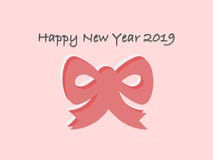 С Новым Годом! карта 2019 вектора со смычком на розовой предпосылке бесплатная иллюстрация С Новым Годом! карта 2019 вектора со смычком на розовой предпосылке бесплатная иллюстрация