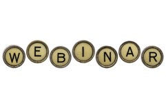 Слово Webinar в ключах машинки стоковое изображение Слово Webinar в ключах машинки стоковое изображение