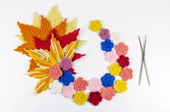 ?ollage a fait du crochet de la laine photographie stock ?ollage a fait du crochet de la laine photographie stock