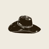 Сowboy Hat silhouette in vintage style royalty free illustration Сowboy Hat silhouette in vintage style royalty free illustration