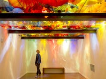 Сад Chihuli и музей стекла на Сиэтл - персидском потолке стоковые изображения rf Сад Chihuli и музей стекла на Сиэтл - персидском потолке стоковые изображения rf