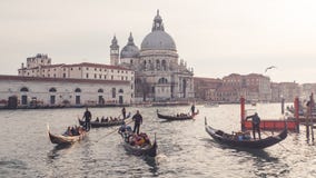 Салют della Santa Maria di гондол и базилики стоковое фото rf Салют della Santa Maria di гондол и базилики стоковое фото rf