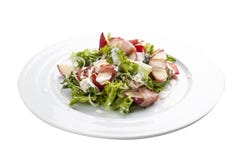 Салат лета с персиком, беконом и arugula стоковая фотография rf Салат лета с персиком, беконом и arugula стоковая фотография rf