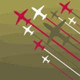 Самолеты принимают вверх на зеленую предпосылку иллюстрация вектора Самолеты принимают вверх на зеленую предпосылку иллюстрация вектора