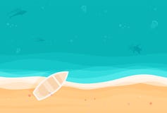 Сверху предпосылка летнего отпуска с шлюпкой на тропическом песчаном пляже острова Иллюстрация вектора взгляд сверху бесплатная иллюстрация Сверху предпосылка летнего отпуска с шлюпкой на тропическом песчаном пляже острова Иллюстрация вектора взгляд сверху бесплатная иллюстрация