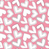 Своеобразная белая и черная линия сердца doodle искусства как безшовная multidirectional картина вектора на мягкой розовой предпо бесплатная иллюстрация Своеобразная белая и черная линия сердца doodle искусства как безшовная multidirectional картина вектора на мягкой розовой предпо бесплатная иллюстрация