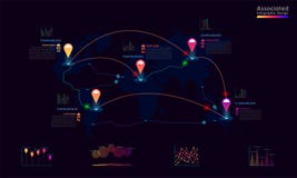 Связанный дизайн пункта метки карты мира фабрики компании infographic с общ иллюстрация штока Связанный дизайн пункта метки карты мира фабрики компании infographic с общ иллюстрация штока