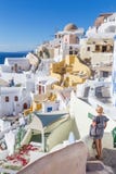 село захода солнца santorini oia острова Греции Стоковое Изображение село захода солнца santorini oia острова Греции Стоковое Изображение
