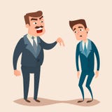 Сердитый характер человека босса крича к работнику иллюстрация штока Сердитый характер человека босса крича к работнику иллюстрация штока