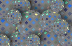 Серая голубая иллюстрация сфер 3d желтой мозаики Shimmer абстрактная предпосылка иллюстрация штока Серая голубая иллюстрация сфер 3d желтой мозаики Shimmer абстрактная предпосылка иллюстрация штока