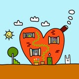 Сердце дома с иллюстрацией милой руки животных вычерченной для штырей t стикеров предпосылки представления знамен плакатов печате иллюстрация вектора Сердце дома с иллюстрацией милой руки животных вычерченной для штырей t стикеров предпосылки представления знамен плакатов печате иллюстрация вектора