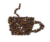Силуэт чашки кофе на белой предпосылке сделанной coff иллюстрация штока Силуэт чашки кофе на белой предпосылке сделанной coff иллюстрация штока