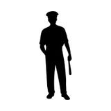 Силуэт вектора Piliceman мужской на белой предпосылке иллюстрация вектора Силуэт вектора Piliceman мужской на белой предпосылке иллюстрация вектора