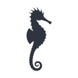 Силуэт черноты морского конька иллюстрация вектора Силуэт черноты морского конька иллюстрация вектора