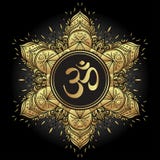Символ Diwali Om с мандалой сделайте по образцу кругом Винтажный стиль декабрь бесплатная иллюстрация Символ Diwali Om с мандалой сделайте по образцу кругом Винтажный стиль декабрь бесплатная иллюстрация