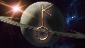 Символ и планета гороскопа зодиака Chiron перевод 3d иллюстрация штока Символ и планета гороскопа зодиака Chiron перевод 3d иллюстрация штока