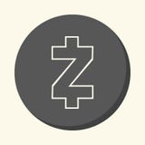 Символ цифровой секретной валюты Zcash, круглого линейного значка с иллюзией тома, простого изменения цвета иллюстрация вектора Символ цифровой секретной валюты Zcash, круглого линейного значка с иллюзией тома, простого изменения цвета иллюстрация вектора