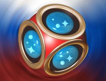 символ футбольного мяча перевода 3D Предпосылка флага России 2018 Чашка чемпионата мира футбола иллюстрация вектора символ футбольного мяча перевода 3D Предпосылка флага России 2018 Чашка чемпионата мира футбола иллюстрация вектора