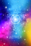Символ элемента духа внутри куба Metatron и цветка жизни перед предпосылкой космического пространства космической Геометрия Эфира бесплатная иллюстрация Символ элемента духа внутри куба Metatron и цветка жизни перед предпосылкой космического пространства космической Геометрия Эфира бесплатная иллюстрация