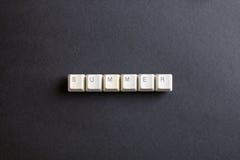 Слово лета написано с кнопкой ключей компьютера Плоский взгляд положения стоковая фотография Слово лета написано с кнопкой ключей компьютера Плоский взгляд положения стоковая фотография