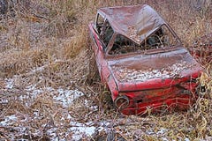 Сломленный русский автомобиль стоковая фотография rf Сломленный русский автомобиль стоковая фотография rf