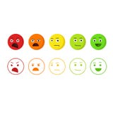 Смайлики обратной связи vector значки, концепция emoji рейтинга удовлетворенности иллюстрация вектора Смайлики обратной связи vector значки, концепция emoji рейтинга удовлетворенности иллюстрация вектора