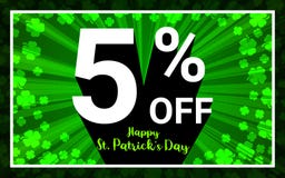 5% Со дня StPatrick продажи счастливого иллюстрация вектора 5% Со дня StPatrick продажи счастливого иллюстрация вектора