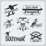 Собрание skateboarding ярлыков, эмблем, значков и элементов дизайна иллюстрация вектора Собрание skateboarding ярлыков, эмблем, значков и элементов дизайна иллюстрация вектора